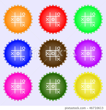 Tic tac toe game vector icon sign. Big set of colo Tic tac toe game vector icon sign. Big set of colo 46710613