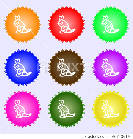 Kangaroo Icon sign. Big set of colorful, diverse, Kangaroo Icon sign. Big set of colorful, diverse, 46710619