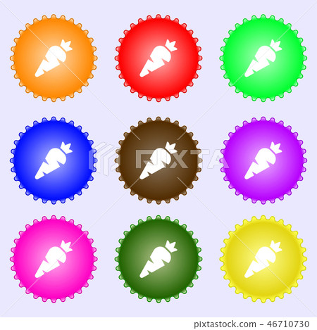 Carrot Vegetable icon sign. Big set of colorful, d 46710730