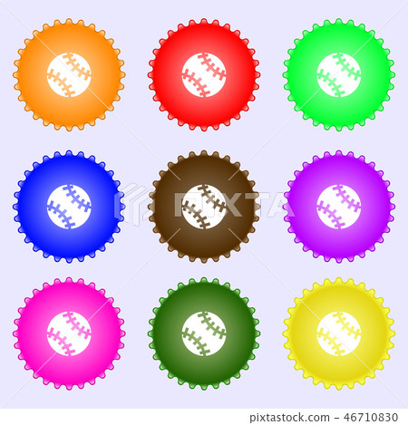 tennis ball icon sign. Big set of colorful, divers 46710830