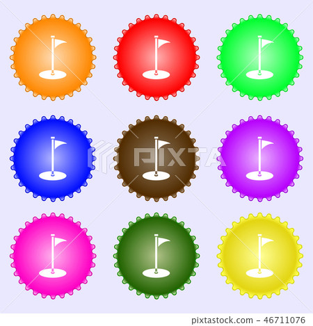 Golf icon sign. Big set of colorful, diverse, high 46711076