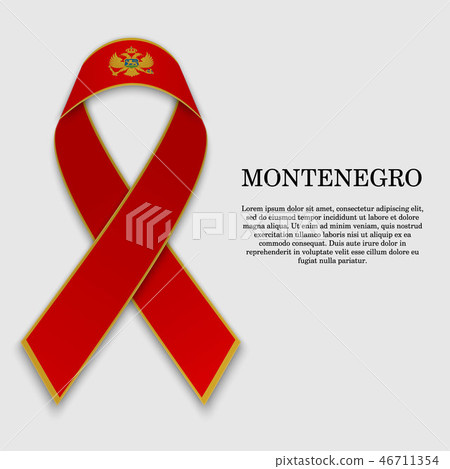 Waving ribbon with Flag , vector illustration 46711354