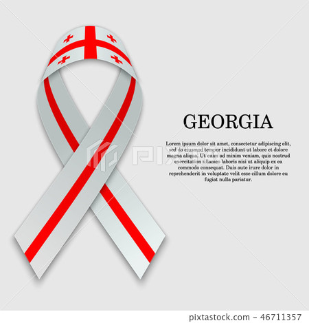 Waving ribbon with Flag , vector illustration 46711357