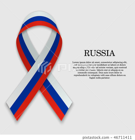 Waving ribbon with Flag , vector illustration 46711411