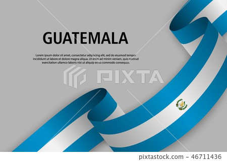 Waving ribbon with Flag , vector illustration 46711436