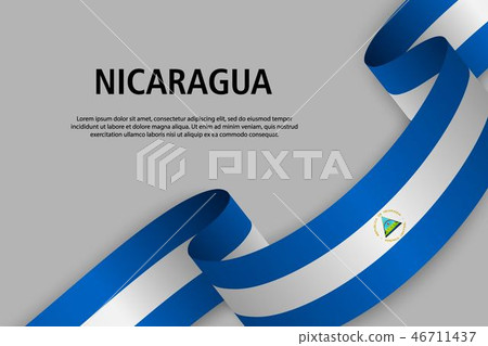 Waving ribbon with Flag , vector illustration 46711437