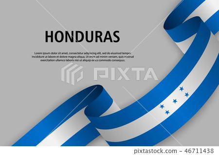 Waving ribbon with Flag , vector illustration 46711438