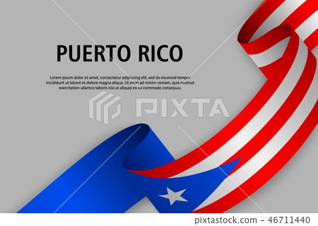 Waving ribbon with Flag , vector illustration 46711440