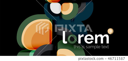 Round triangles geometric shapes composition 46711587