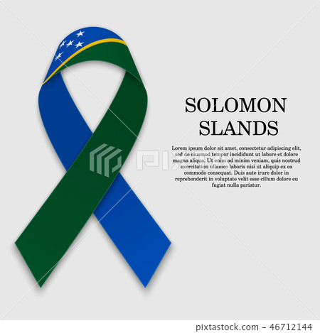 Flag on stripe ribbon isolated 46712144