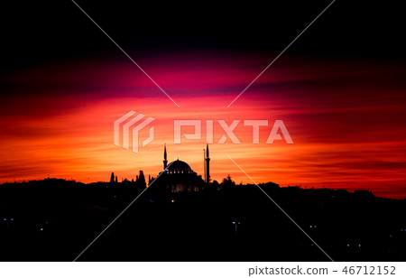 Ottoman style mosque in Istanbul Ottoman style mosque in Istanbul 46712152