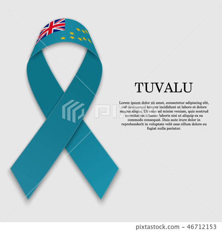 Flag on stripe ribbon isolated 46712153