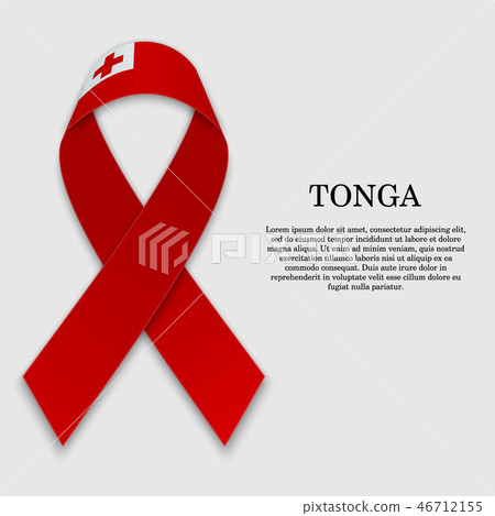 Flag on stripe ribbon isolated 46712155