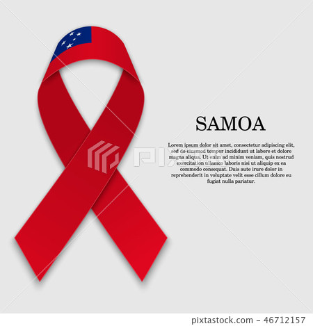 Flag on stripe ribbon isolated Flag on stripe ribbon isolated 46712157