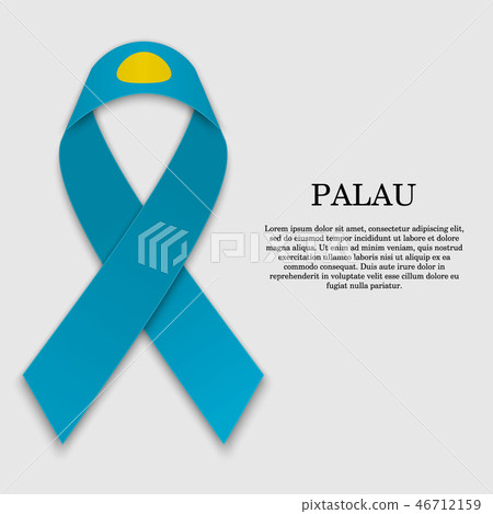 Flag on stripe ribbon isolated 46712159