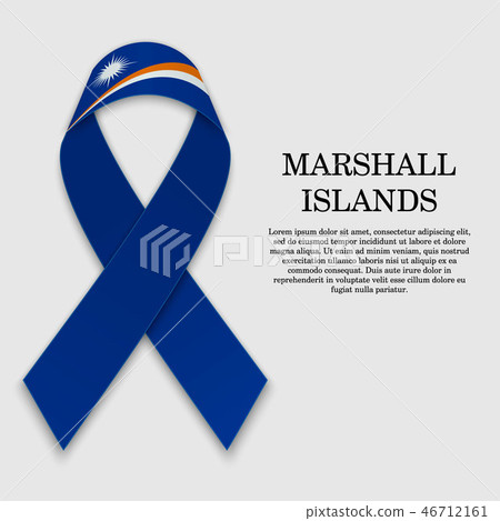 Flag on stripe ribbon isolated Flag on stripe ribbon isolated 46712161