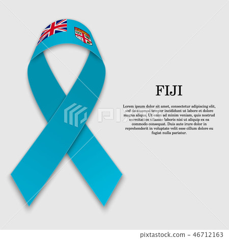 Flag on stripe ribbon isolated 46712163
