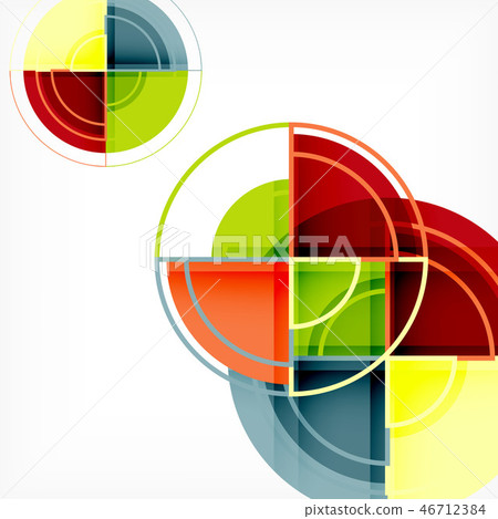 Creative circles geometric abstract background with 3d effect Creative circles geometric abstract background with 3d effect 46712384