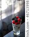 chia seed pudding with berries, healthy dessert 46713998