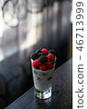 chia seed pudding with berries, healthy dessert 46713999