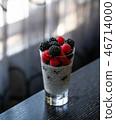 chia seed pudding with berries, healthy dessert 46714000