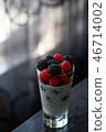 chia seed pudding with berries, healthy dessert 46714002