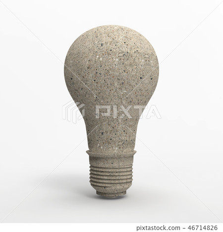 Stone light bulb illustration isolated on white BG Stone light bulb illustration isolated on white BG 46714826