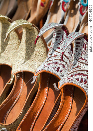Oriental shoes on the souk in Dubai Oriental shoes on the souk in Dubai 46714992