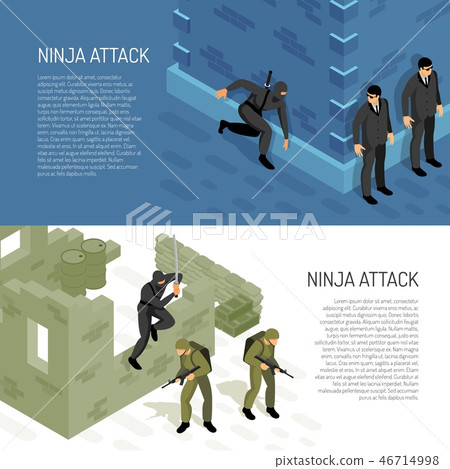 Ninja Isometric Banners  46714998