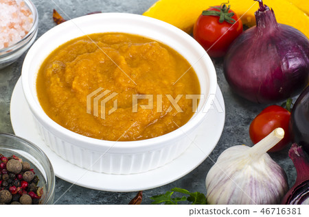 Vegetable paste, caviar from chopped vegetables 46716381