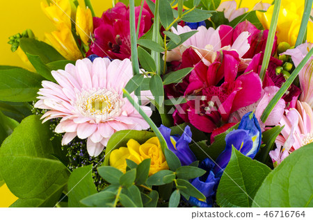 Mix of summer flowers in bouquet on bright Mix of summer flowers in bouquet on bright 46716764