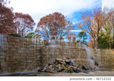 Autumn leaves Shinjuku Central Park and Shinjuku Niagara Falls 46718102