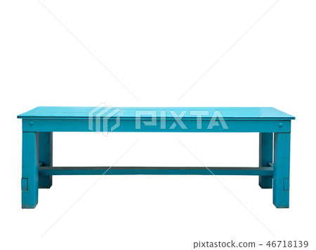 Wooden bench on white background.  46718139