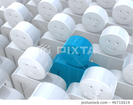 CG 3D例證三維設計象標記人少數令人不快的難受 46718819