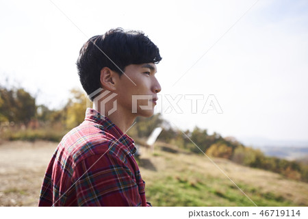 Camping, Young Men, Korean 46719114