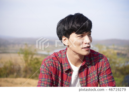 Camping, Young Men, Korean 46719279