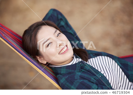 Camping, Young Women, Korean 46719304