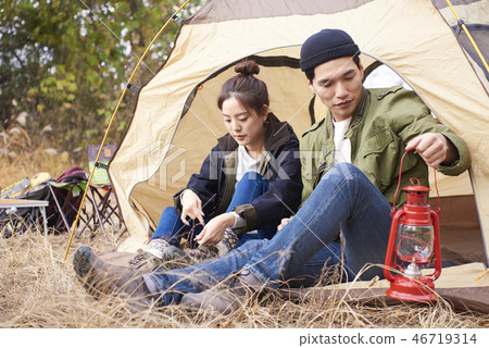 Couple, Camping, Korean 46719314