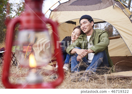 情侶，露營，韓國 46719322