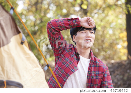 Camping, Young Men, Korean 46719452