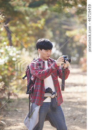 Camping, Young Men, Korean 46719459