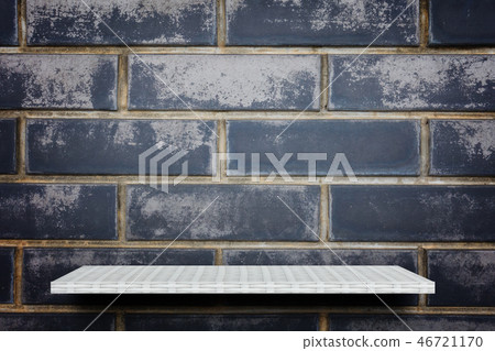 weaving shelf counter on gray brick stone texture weaving shelf counter on gray brick stone texture 46721170