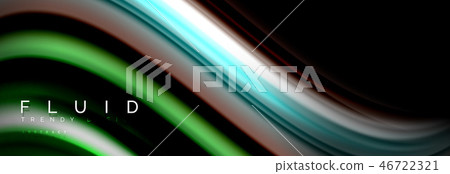 Abstract wave line water 3d background. Wave liquid shape. Splash ink paint mixing on black 46722321