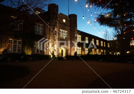 磚建築的夜景(立教大學主樓) 磚建築的夜景(立教大學主樓) 46724317