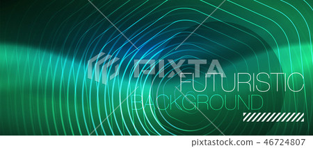 Neon glowing lines, magic energy space blue light concept, abstract background wallpaper design 46724807