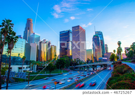 市中心,洛杉磯,建築物,晚上的場景 市中心,洛杉磯,建築物,晚上的場景 46725267