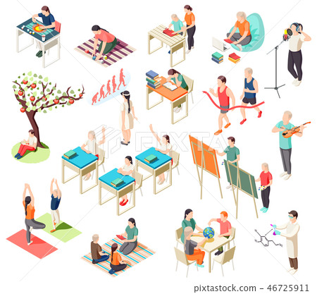 Alternative Education Isometric Icons 46725911