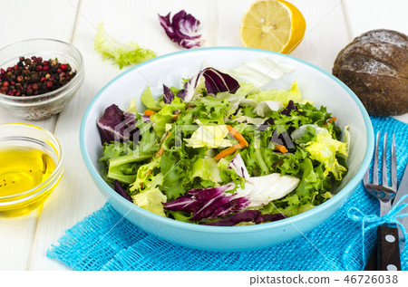Salad from mix of herbs (iceberg, radiccio, friis 46726038