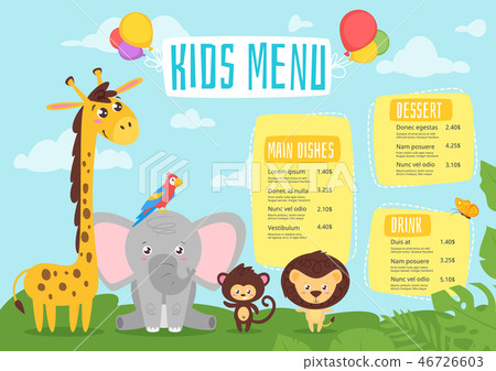 Kids food menu design template Kids food menu design template 46726603