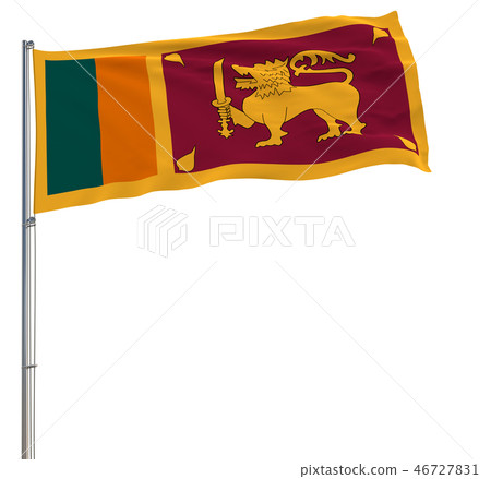 Isolate flag of Sri Lanka on a flagpole fluttering Isolate flag of Sri Lanka on a flagpole fluttering 46727831